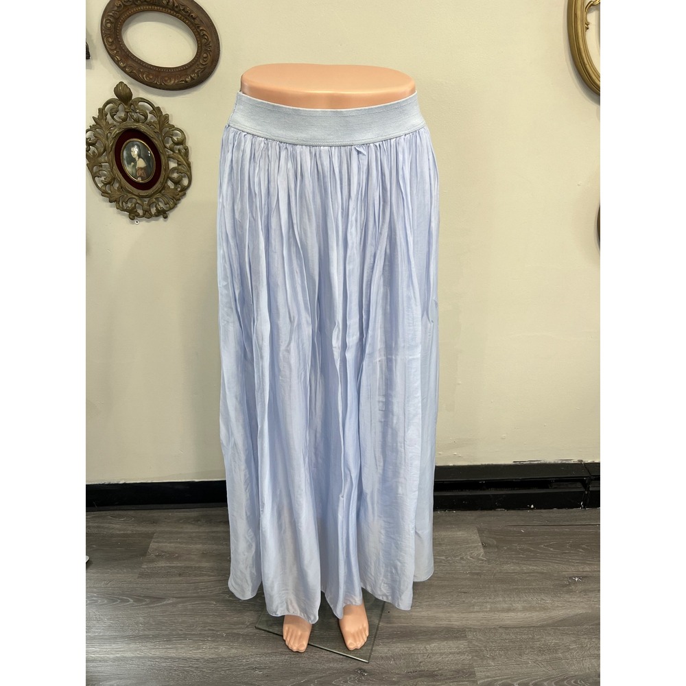 Mapa Light Blue Crinkled Chiffon Pleated Maxi Skirt Size One Size (S)